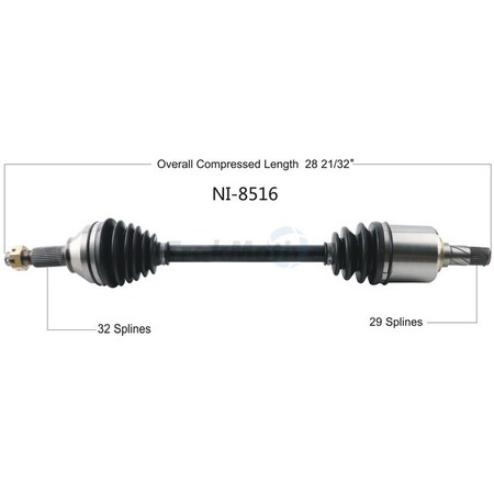 SURTRACK AXLE Cv Axle Shaft, Ni-8516 NI-8516